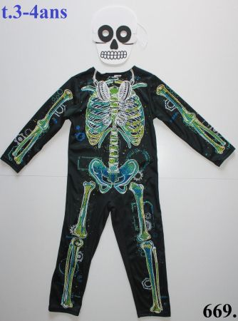 Costume squelette / Skelett t. 3 - 4 ans