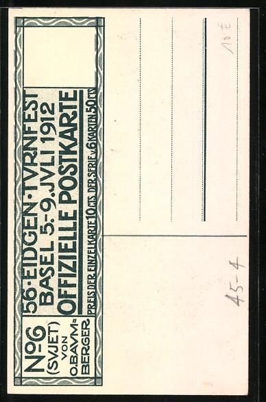 Cartes postales: Basel, 56. Eidgen. Turnfest 1912, Turner – D'occasion à Berlin par bartko-reher 1