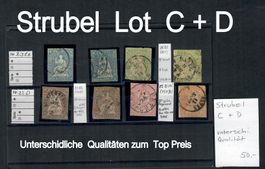 Strubel Lot ab 1854 Marken  C + D  zum Top Preis