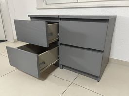 MALM Kommode mit 2 Schubladen, 2 Stück