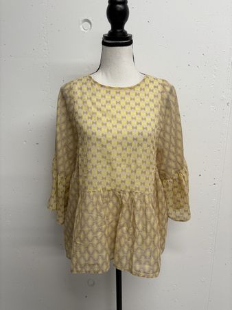 CLOSED Bluse Gr. S Leni beige gelb Boho Baumwolle