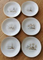 Selmann Weiden Bavaria Tellerli Set, Winter-Dekor, Goldrand!