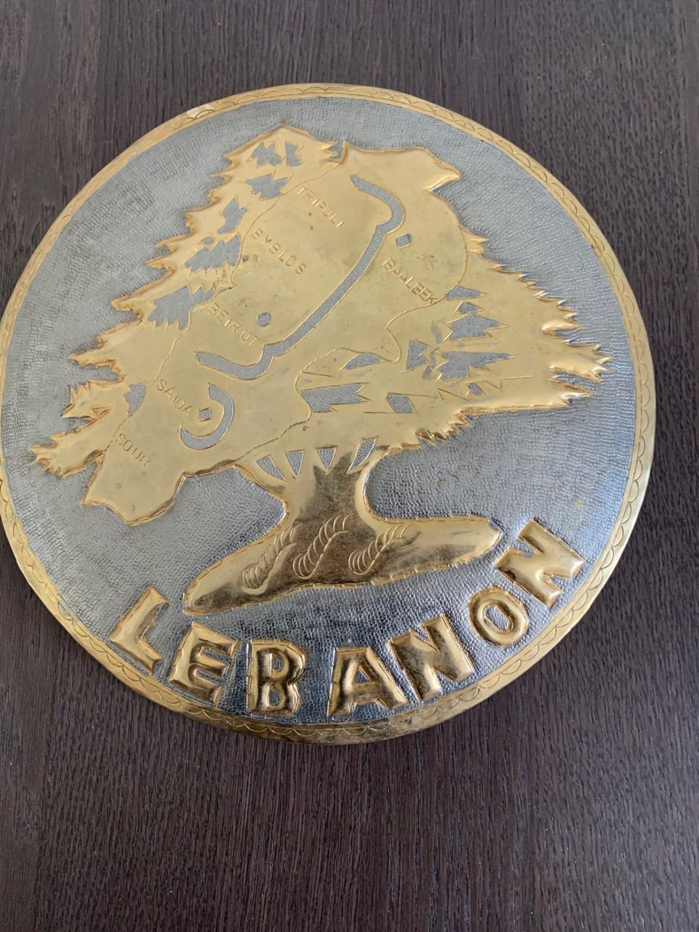 Tutte le decorazioni: Handgefertigter libanesischer Souvenirteller aus Messing – Usato da Emmen venduto da newdeal1970 2