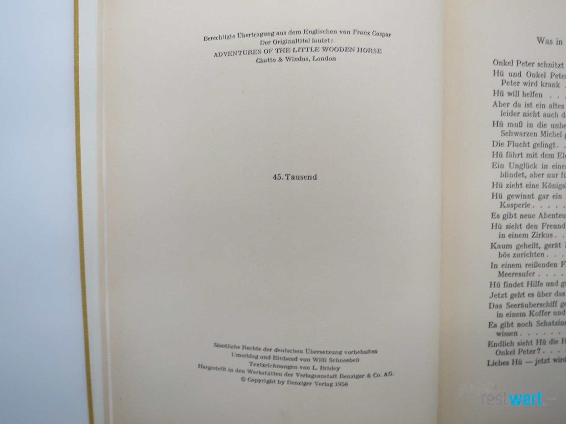 Libri: WILLIAMS Das Rösslein Hü – Usato da Winterthur venduto da Restwert_Winterthur 2