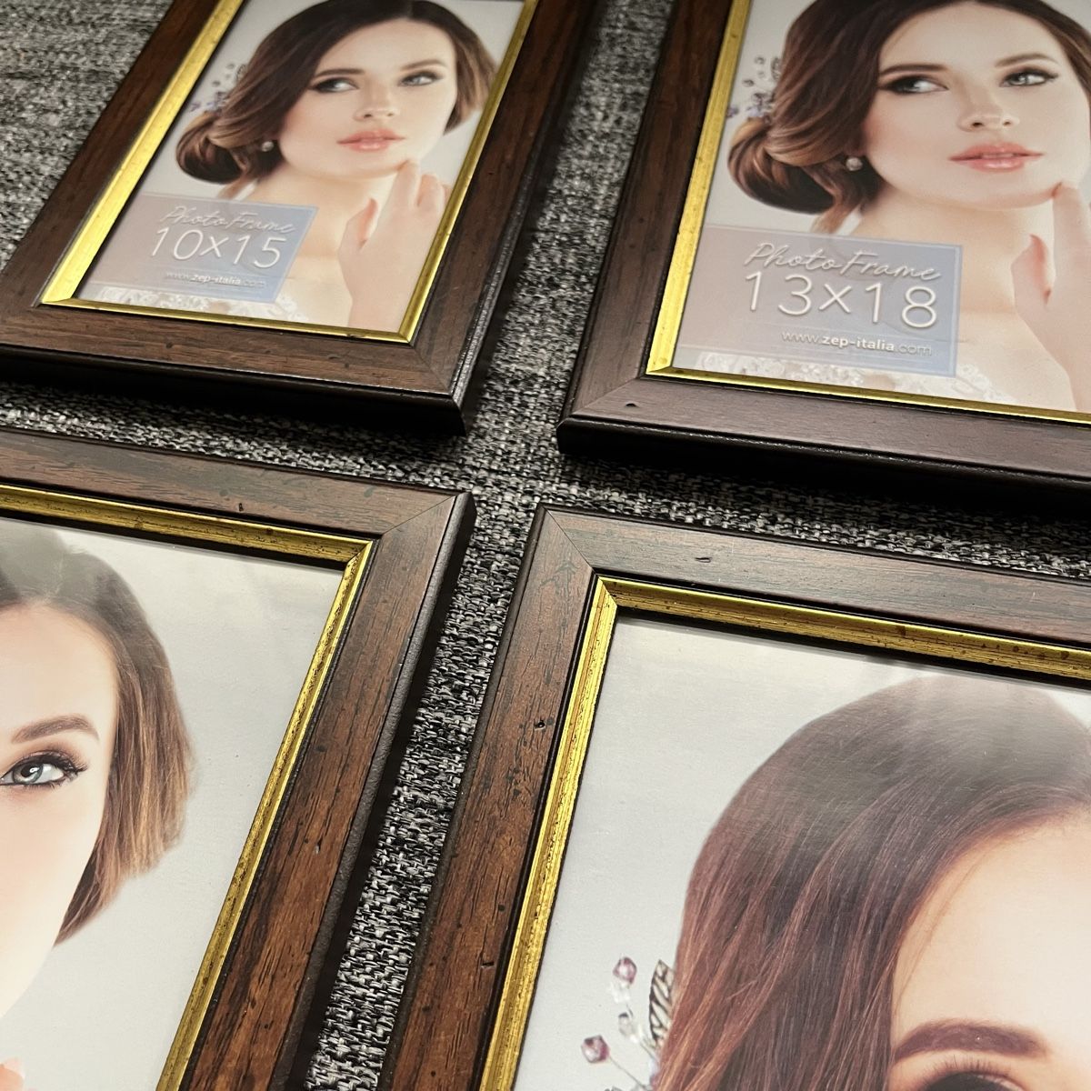 Cornici: Fotorahmen Holz Set braun gold – Nuovo (secondo la descrizione) da Schwyz venduto da rs-trend 1