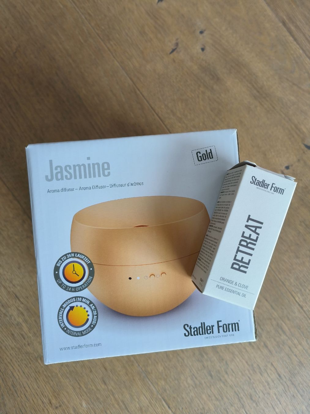 Stadler Form Diffusori di oli essenziali: Aroma Diffuser Gold von Stadler Form  Inkl. Duft – Nuovo e nell'imballaggio originale da Reichenbach i. K. venduto da bergsommer7