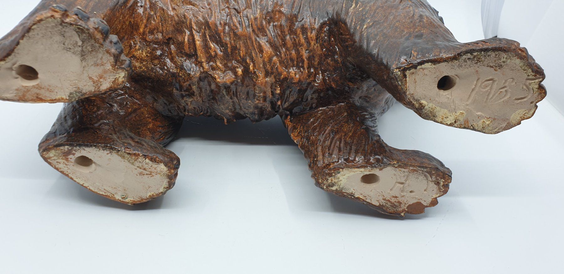 Sculture & Statue: Grosser Keramik Bär 1985 mit Monogramm – Usato da Emmen venduto da magelan 7