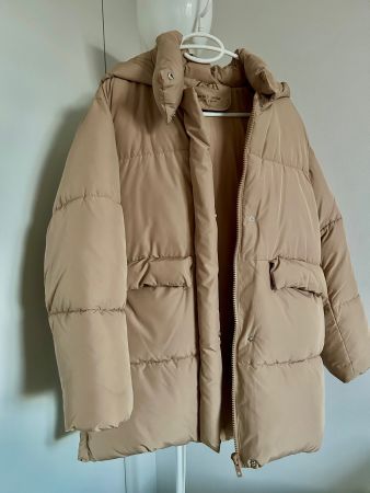 Doudoune beige à capuche Zara, fille 13-14 ans