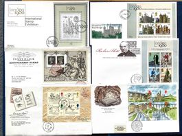 1978-1990 - Grossbritannien 6 Div.FDC mit Blocks
