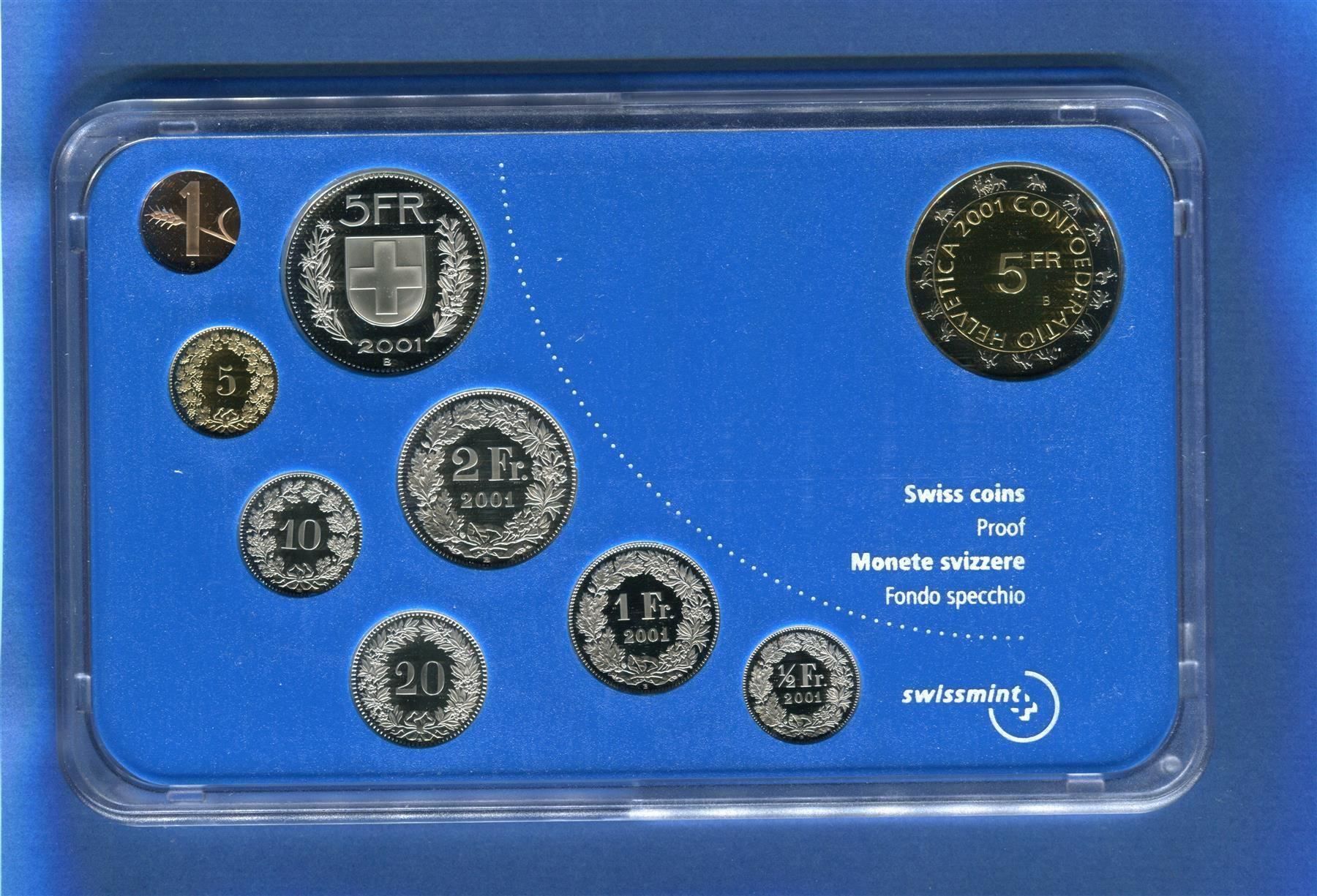 Tutti le monete: (1585) Münzsatz 2001 PP im Schutzkarton – Usato da Rüthi (Rheintal) venduto da erdnuessli1 2