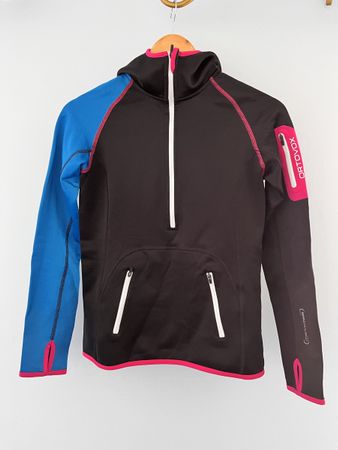 Ortovox Merino Hoodie Women's XS, Black, Blue & Pink Trim