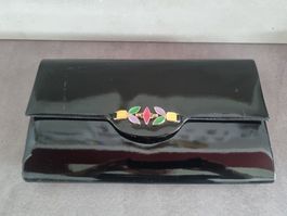Duncher Clutch Tasche schwarzes Lackleder