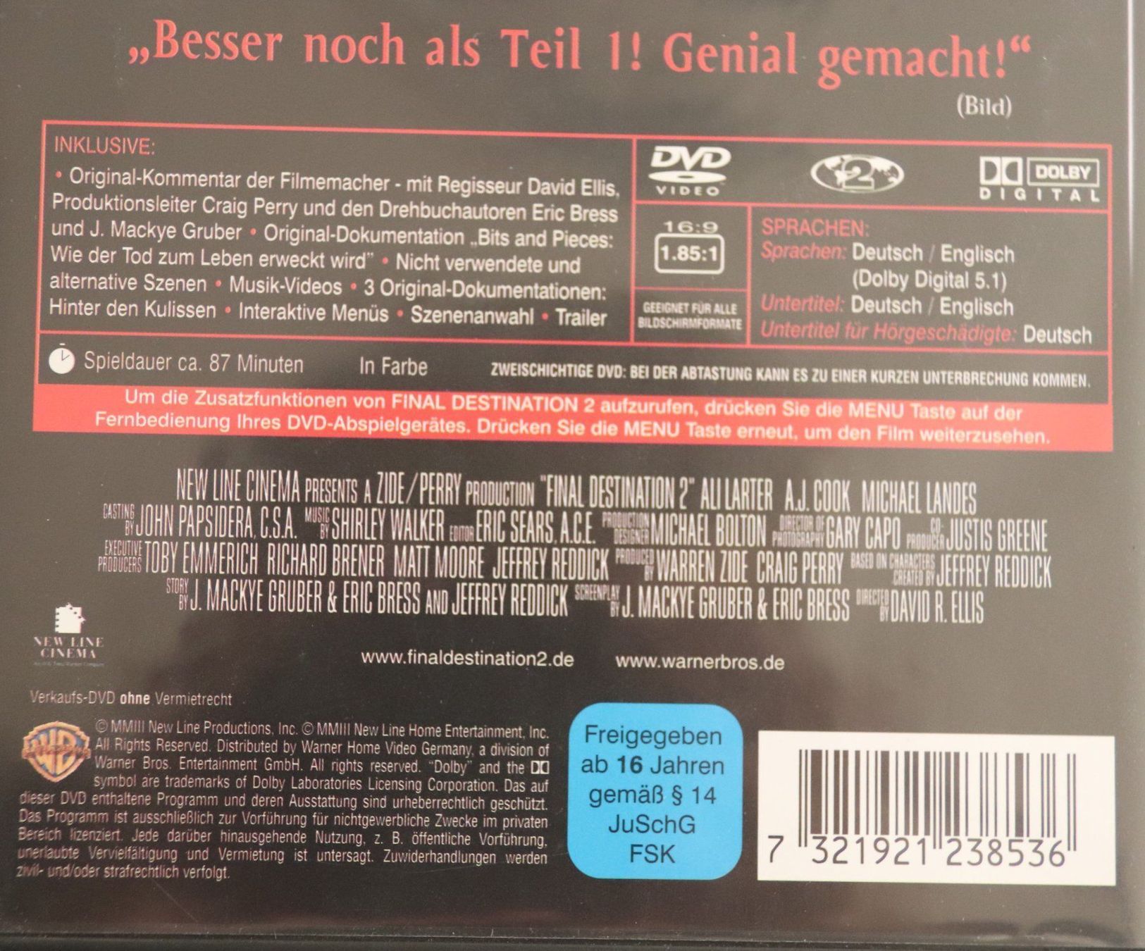 Tutti i DVDs: Final Destination 2 - von David R. Ellis – Usato da Glattfelden venduto da Sirax 3