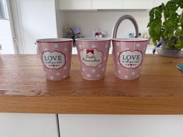 3er Set Tassen "Love & "Beste Freundin"  Krasilnikoff Keramk