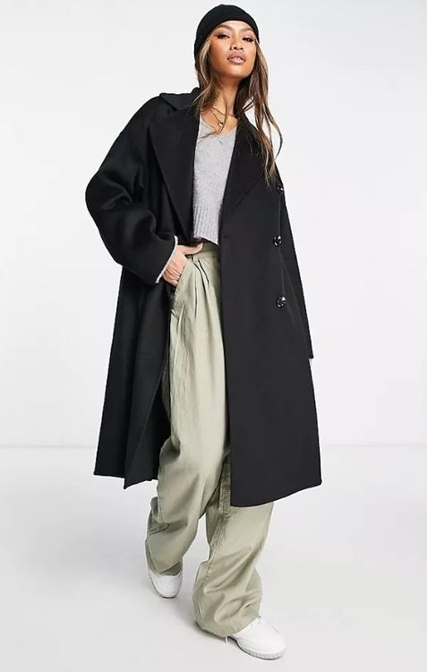 Erstaunlich Mantel Oversize Schwarz Bild