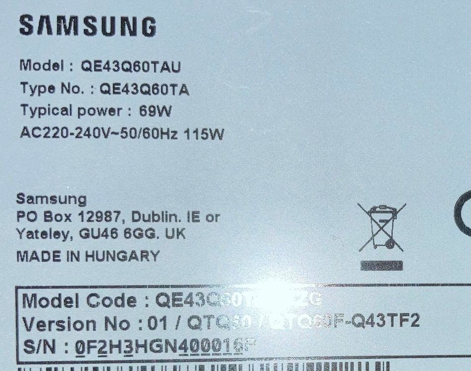 SAMSUNG TV, Modell QE43Q60TAU | Kaufen auf Ricardo