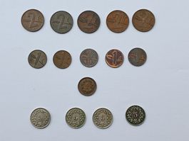 Helvetia 2 Rappen, 5 Rappen und 1 Rappen