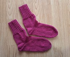 Handgestrickte Socken aus Wolle, Grösse 39 Neu!