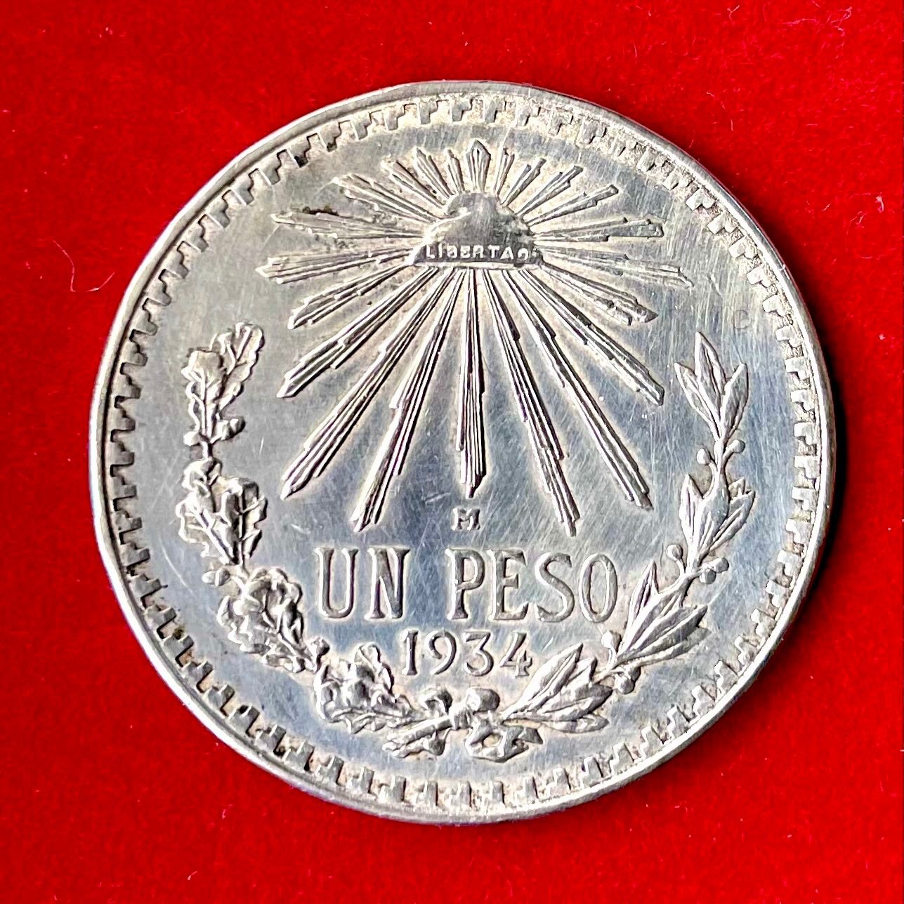 Tutti le monete: Silber Peso Mexico 1934 – Usato da Riehen venduto da pitschi010