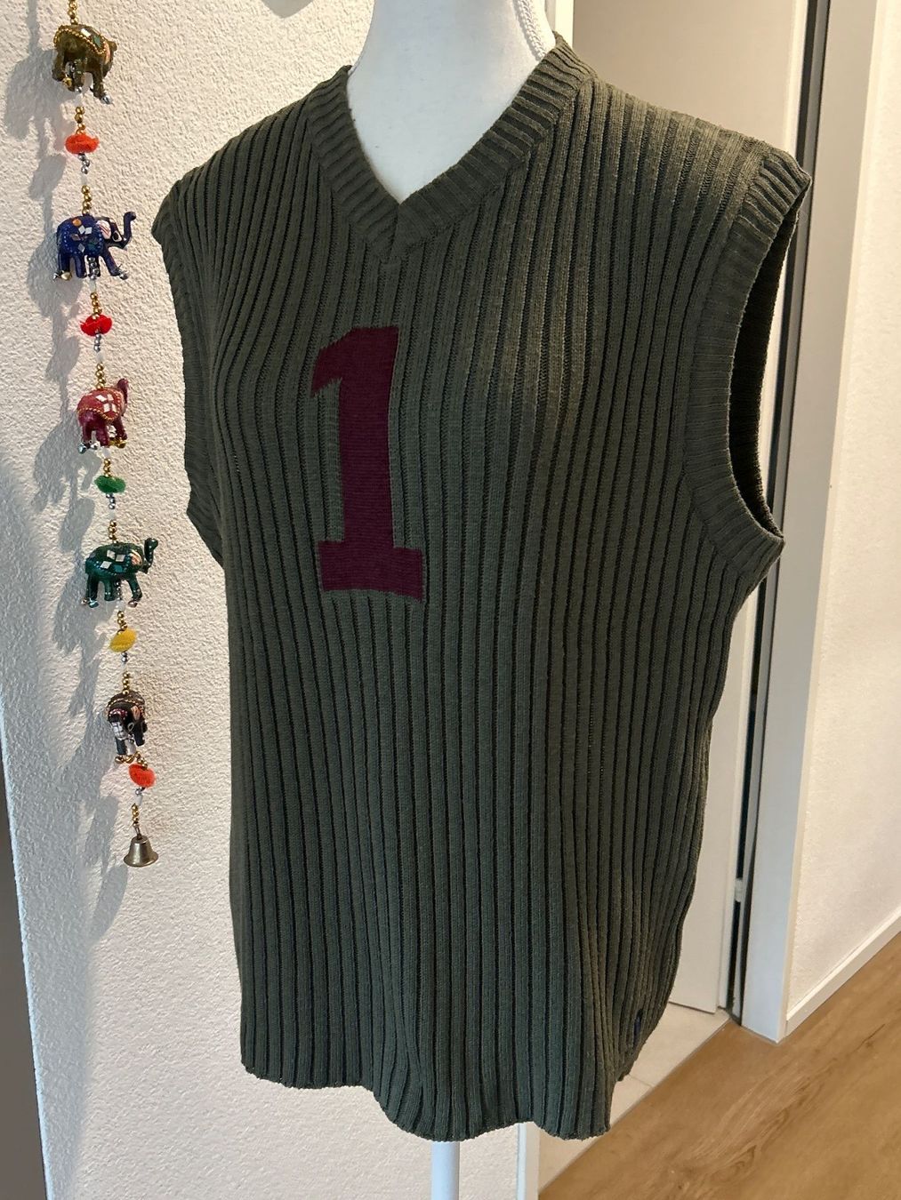 Gilet & Giacche: Strickweste oliv mit Nummer 1 von Knock Out Gr. XL – Usato da Brunnen venduto da Nala2929 5