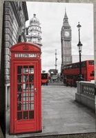 London Bild mit Telefonzelle, Leinwand 80 x 57 cm