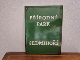 Altes Emailschild Naturpark 7 Berge Emaille Schild Vintage