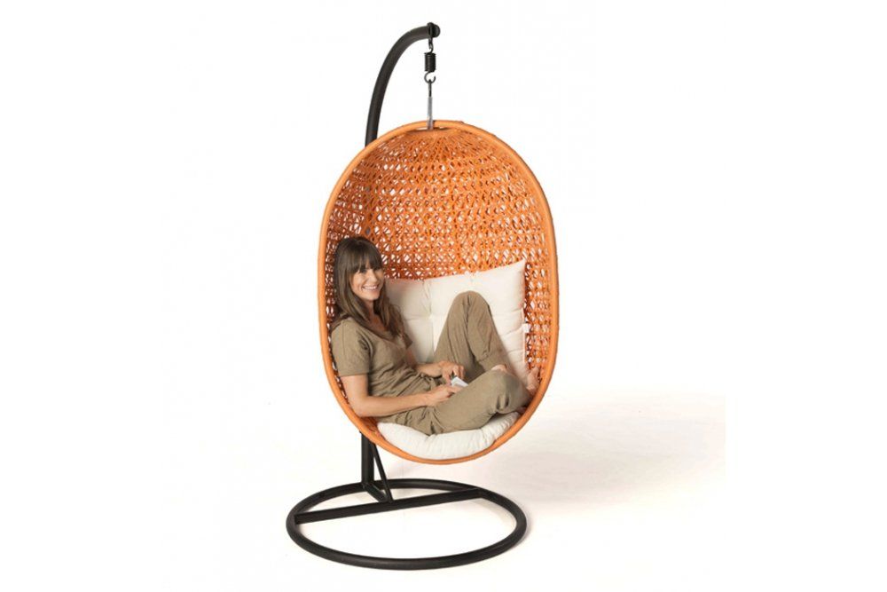 Gartenhängesitze: Rattan Hanging Chair orange – Neu und originalverpackt aus Bern von rattan-lounge