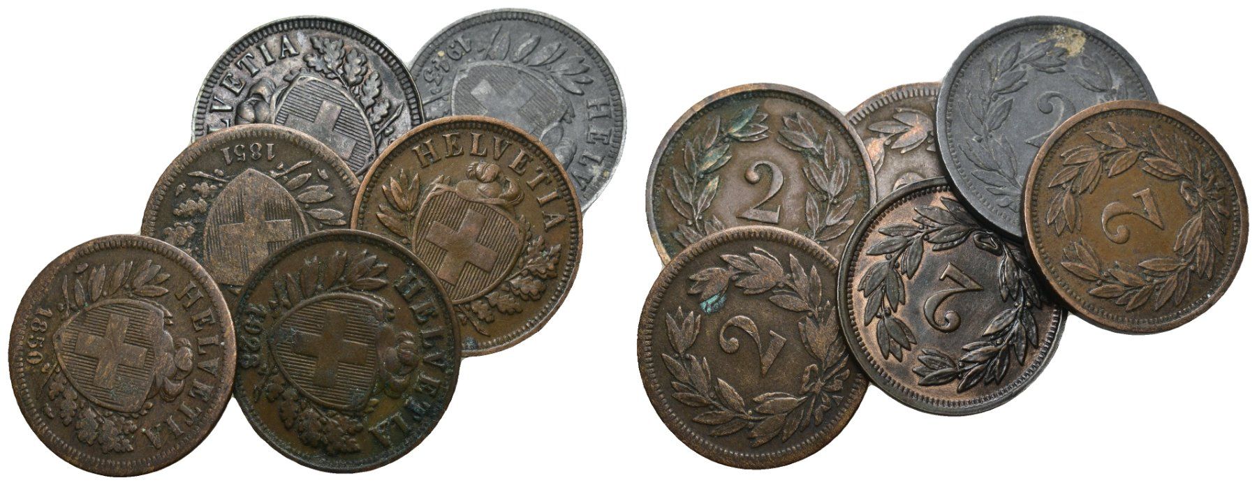 Tutti le monete: Schweiz 2 Rappen Lot – Usato da Bern venduto da numismatictops