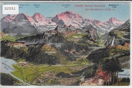 Interlaken - BO mit Harderkulm - Panorama - Litho