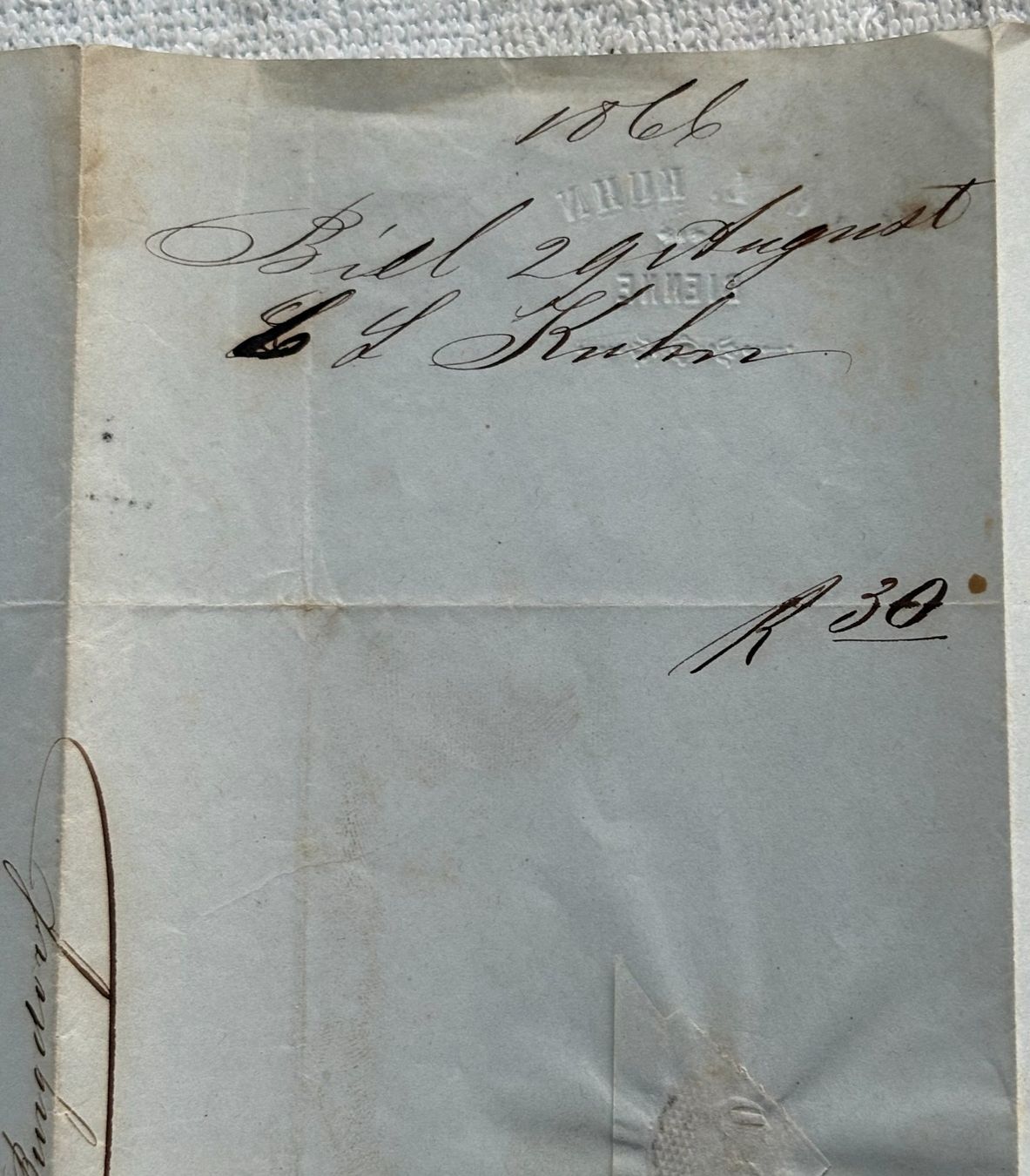 Documenti: ANTIKES DOKUMENT 1866 KUHN BIENNE – Usato da Ostermundigen venduto da crazy-horse-1840 4