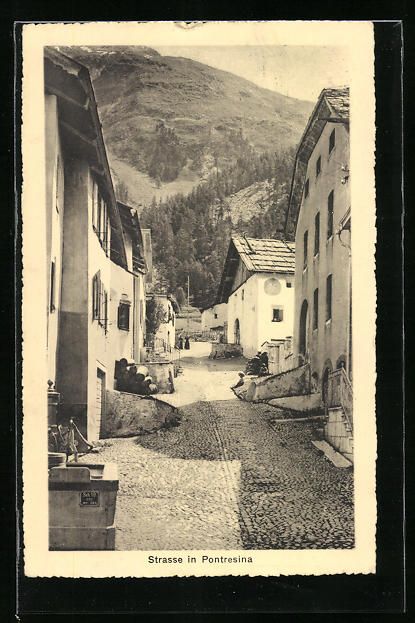 Cartoline postali: Pontresina, Strassenpartie mit Gebäudea – Usato da Berlin venduto da bartko-reher