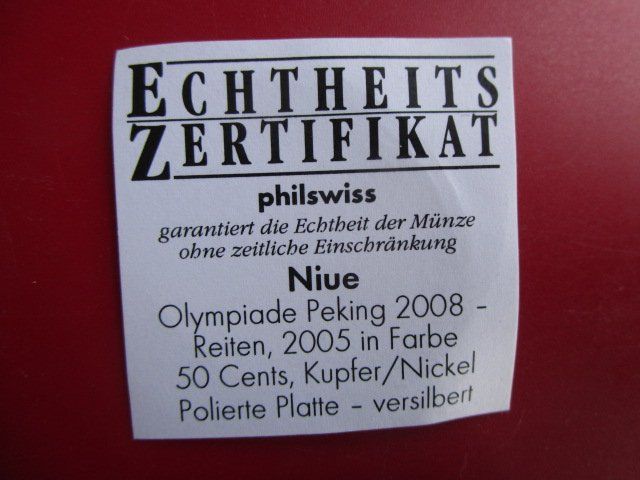 Medaillen: Elisabeth II - Olympiade Peking 2008 - Reiten - PP – Neu und originalverpackt aus Luzern von Horoskop1 2