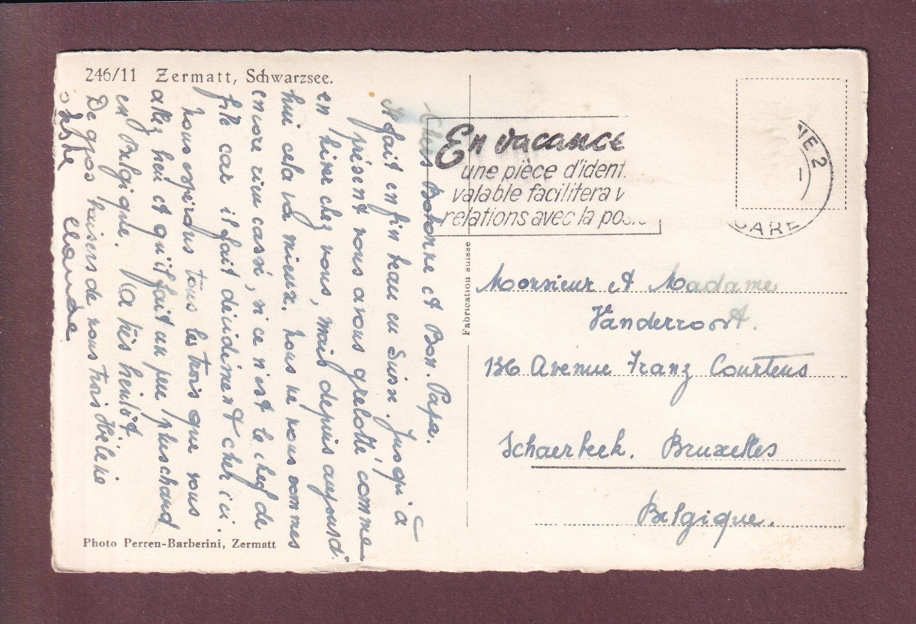 Cartoline postali: Zermatt - SCHWARZSEE - Kapelle – Usato da Pully venduto da nicecards 1