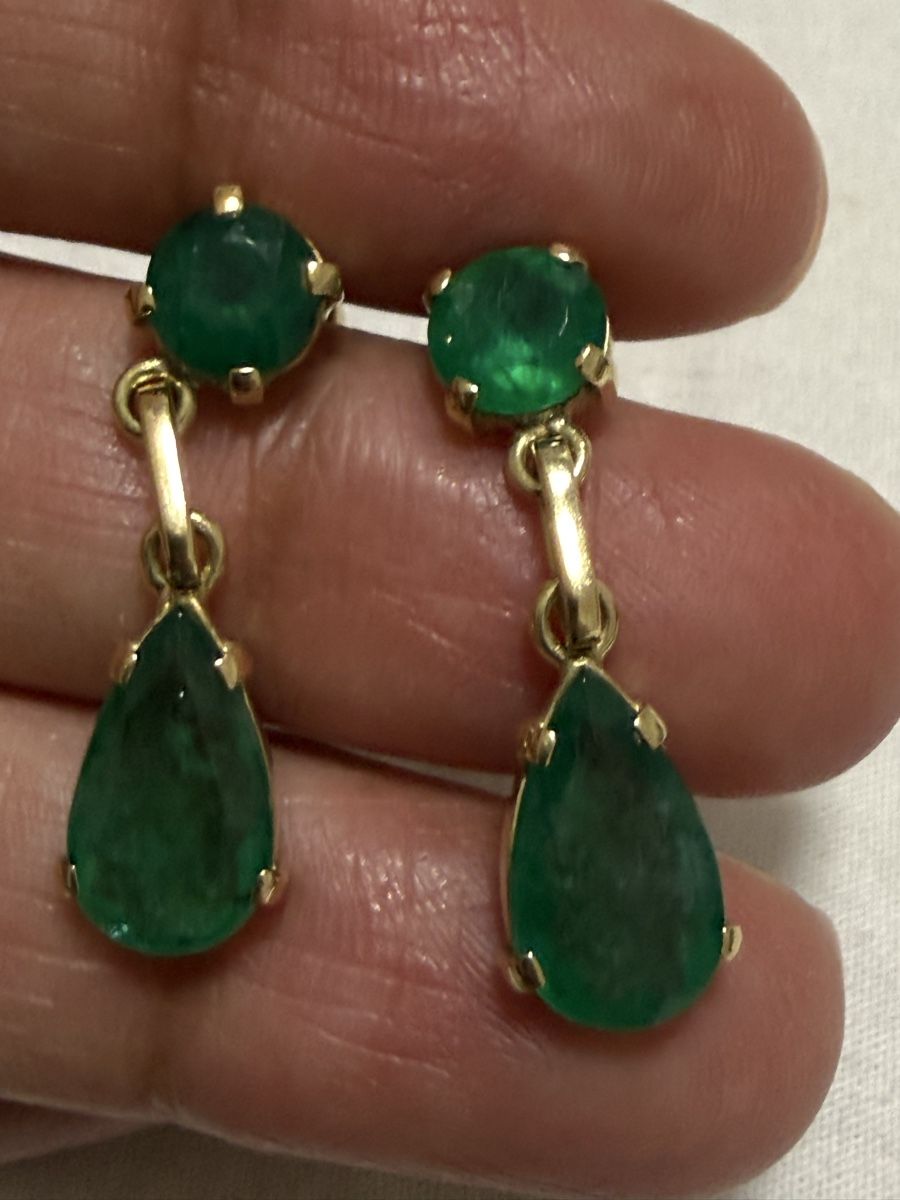 Ohrringe & -stecker: Ohrringe Gold18k mit Smaragd – Gebraucht aus Oberhof von RealStone 8
