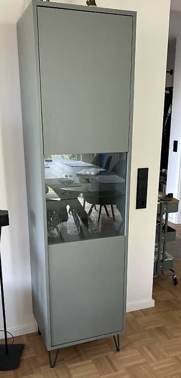 Vetrine: Moderne Glasvitrine / Vitrinenschrank  Piniengrün/Grau – Usato da Basel venduto da liv99