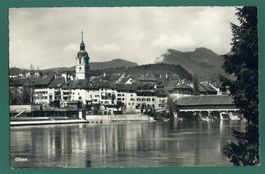 Olten, Partie an der Aare, 1951, gelaufen