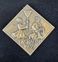 Fasnacht Basel ZUGSPLAKETTE Messing 1932
