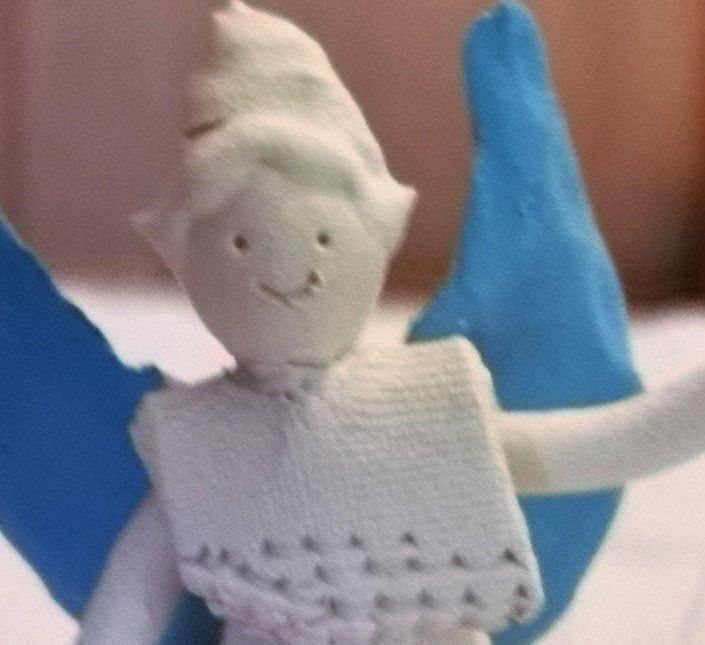 Statuette: Schutzengel aus Keramik blau – Nuovo e nell'imballaggio originale da Lutzenberg venduto da Pinschi01 4