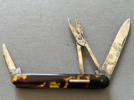 Antikes Sackmesser COUTELLERIE SUISSE 79 mm Schildpatt - RAR
