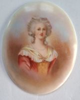 Schöne Miniatur Portrait auf Porzellan ca. 8.5x6.8 cm