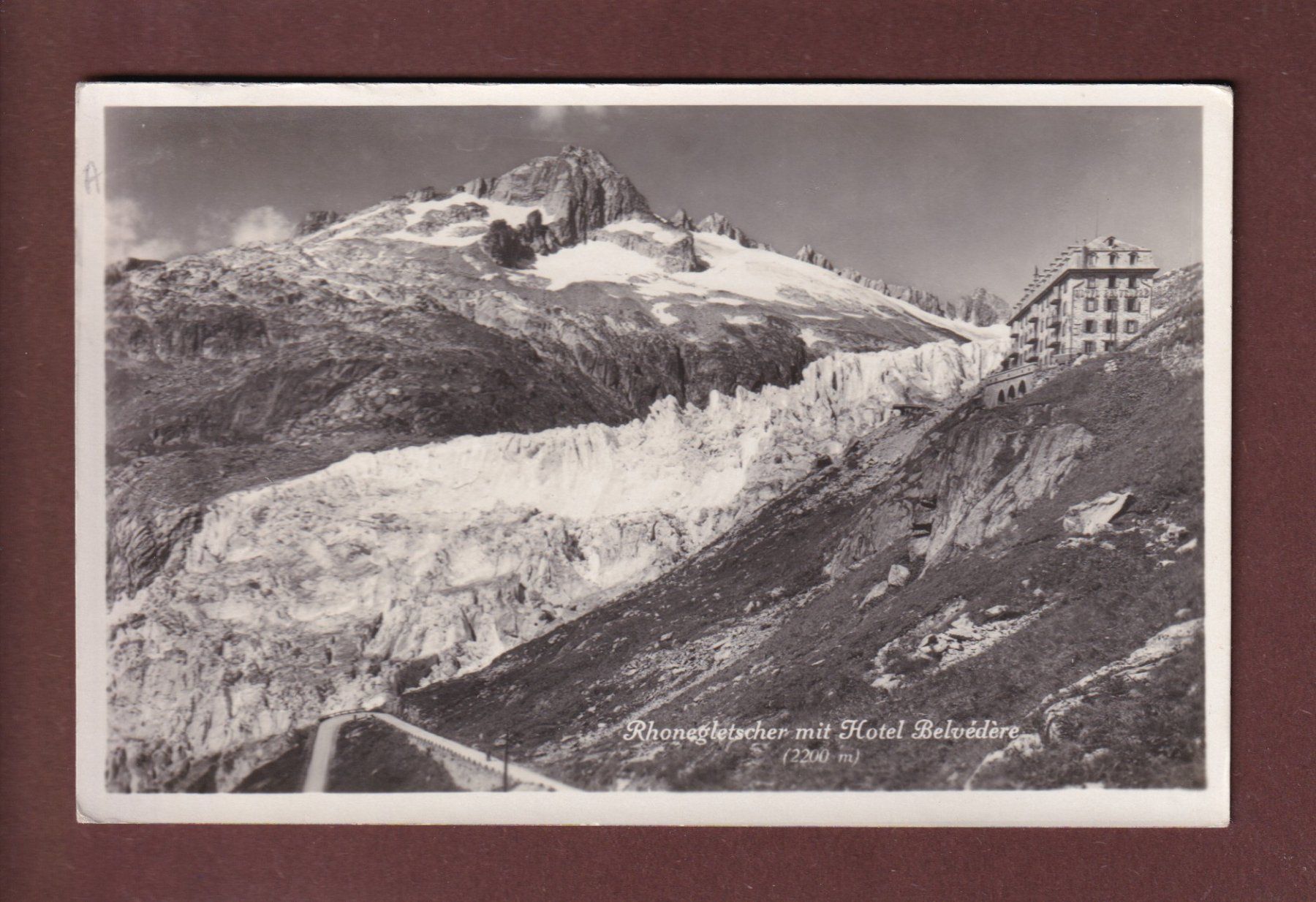 Cartoline postali: RHONEGLETSCHER - Hotel Belvédère - 1933 – Usato da Pully venduto da nicecards