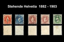 Stehende Helvetia 1882-1903, tolles Markenset