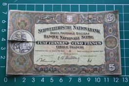 wilhelm tell banknote  5 franken 1947