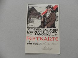 Karte Langnau BE Bern Emment. Schiessen Schützenfest 1923