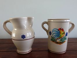 2 Handbemalte Krüge - Italienische Keramik aus Apulien