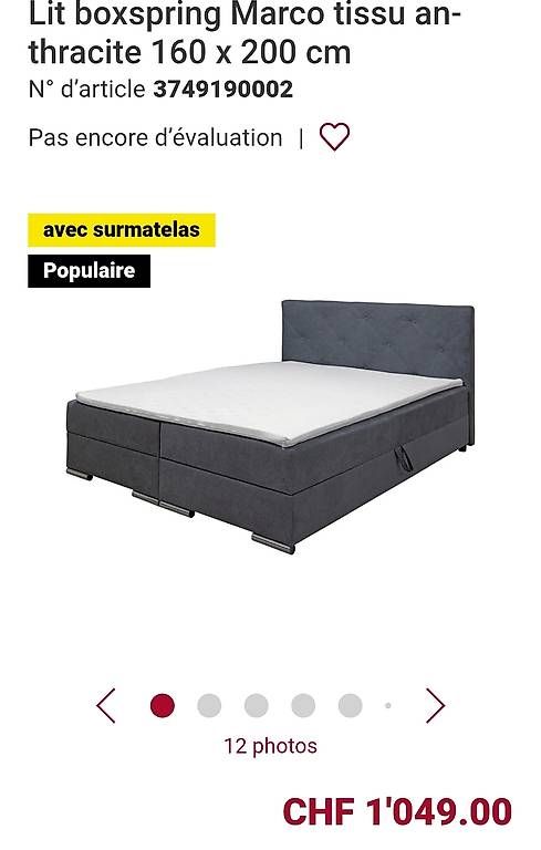 Betten: Lit boxspring Marco avec surmatelas – Neu und originalverpackt aus Courtételle von jamescummer