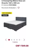 Lit boxspring Marco avec surmatelas
