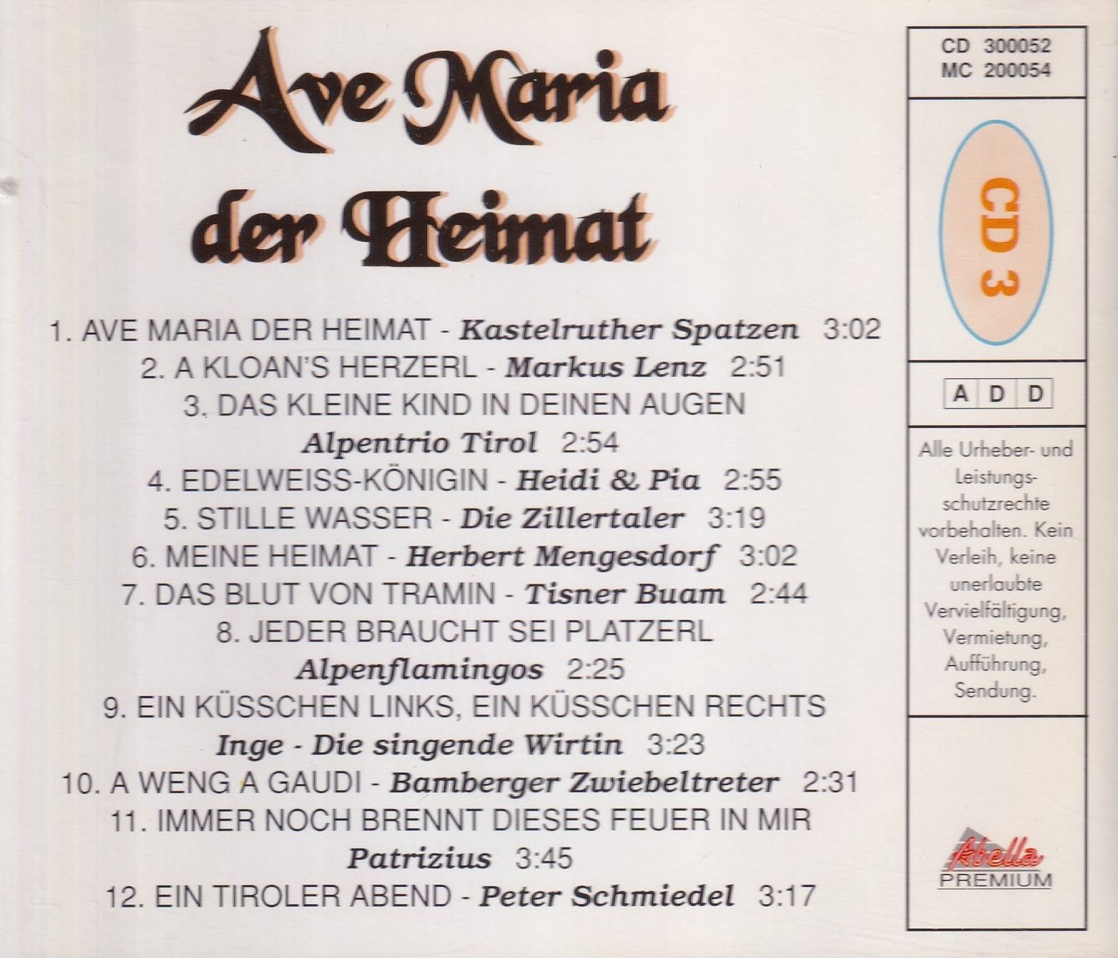 CD: CD ab Fr. 1.--, Ave Maria der Heimat – Usato da Lausen venduto da Mondeo10628 1