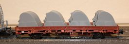 Flachwagen DB Kbs mit 4 Baggerschaufeln