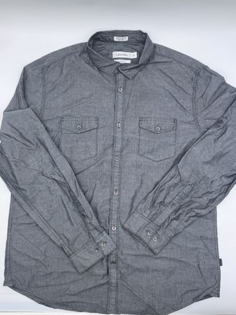 Herren Hemd Calvin Klein grau Langarm gebraucht